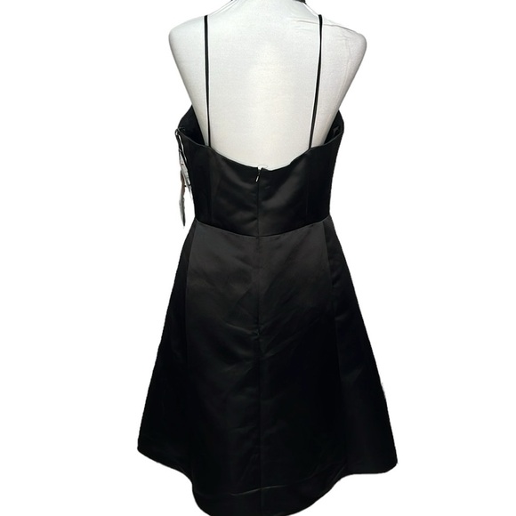 Watters & Watters Satin Fit & Flare Dress Black - Picture 3 of 4